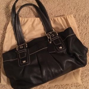 Black Leather Coach Purse - Authentic